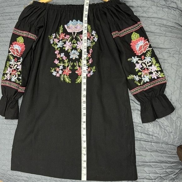 Rebellion Again Black Off The Shoulder Floral Embroidery size S - Picture 10 of 10